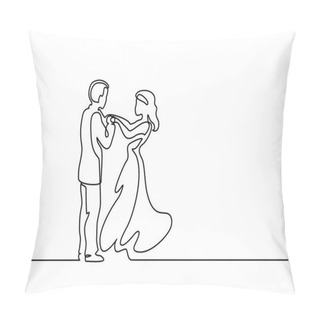 Personality  Loving Couple On White Background Pillow Covers