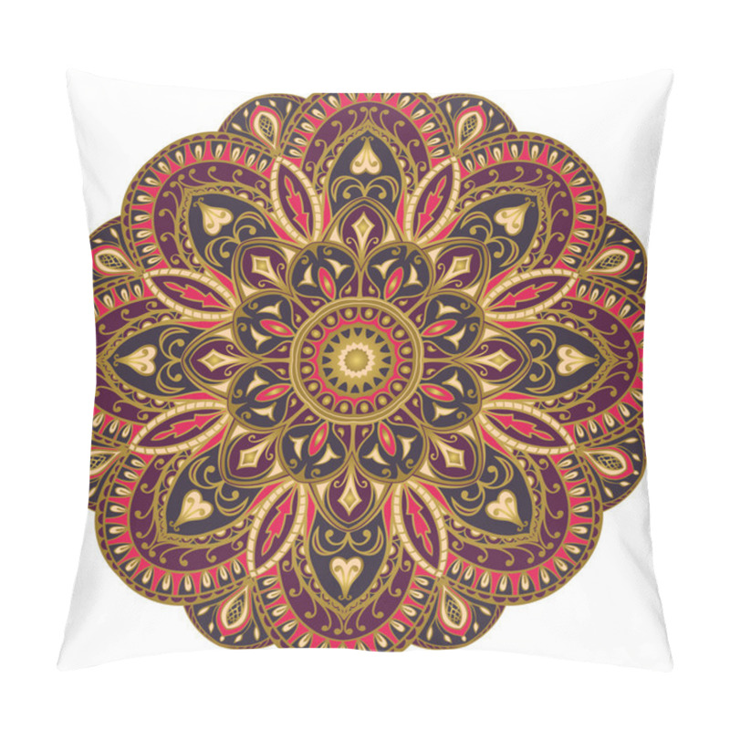 Personality  Ornate, Purple, Eastern Mandala. Pillow Covers