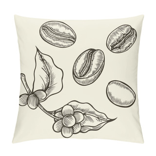 Personality  Coffee Branch. Plant With Leaf Pillow Covers
