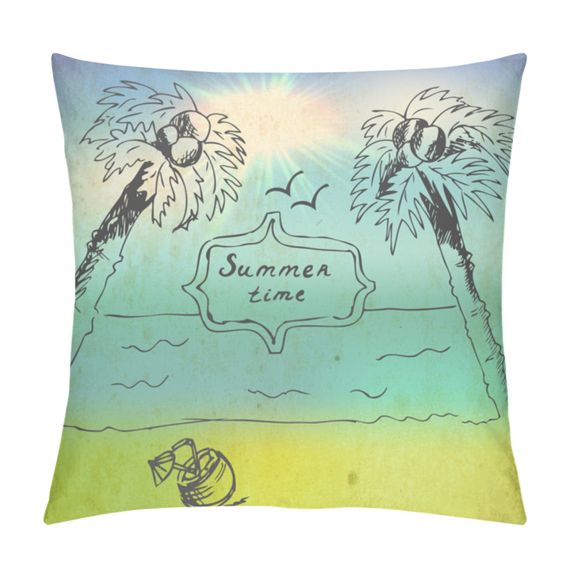 Personality  Summer time image vector illustration   pillow covers