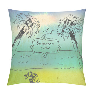 Personality  Summer Time Image Vector Illustration   Pillow Covers