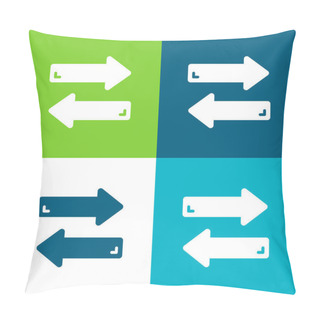 Personality  Arrows Flat Four Color Minimal Icon Set Pillow Covers