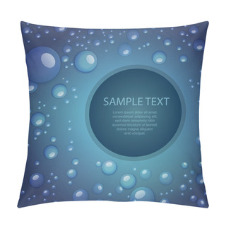 Personality  Blue Abstract Background With Drops And Copy Space Pillow Covers