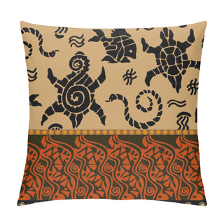 Personality  Abstract Vector Pattern Inspired By Maori Tattoo Art. Pillow Covers