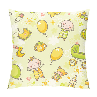 Personality  Seamless Pattern With Babies Pillow Covers