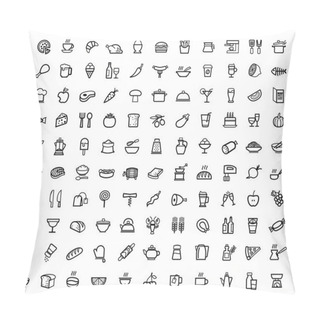 Personality  Vector Food Icons Set Pillow Covers