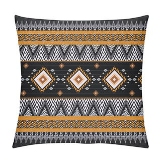 Personality  Abstract Ethnic Geometric Pattern Vector. Pattern Design In Native African American Mexican Aztec Motif And Bohemian Pattern Vector. Designed For Background, Wallpaper, Print, Wrapping, Tile, Sarong, Silk, Batik, And Packaging. Vector Illustration.  Pillow Covers