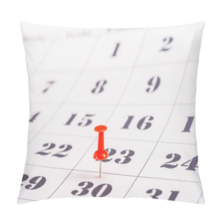 Personality  Selective Focus Of Red Pin Marking Number 30 In Calendar Pillow Covers