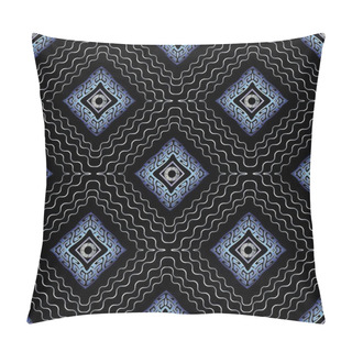 Personality  Greek Meanders Seamless Pattern. Vector Geometric Background Pillow Covers
