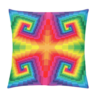 Personality  Seamless Colorful Spirals Of The Rectangles. Optical Illusion Of Perspective. Suitable For Textile, Fabric, Packaging And Web Design. Pillow Covers