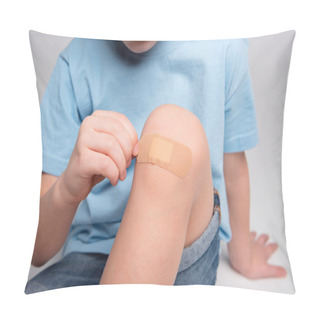 Personality  Little Boy With Patch On Knee Pillow Covers