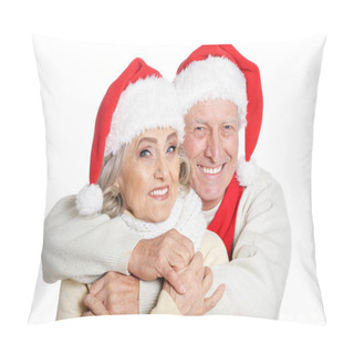 Personality  Senior Couple In Santa Hats Pillow Covers