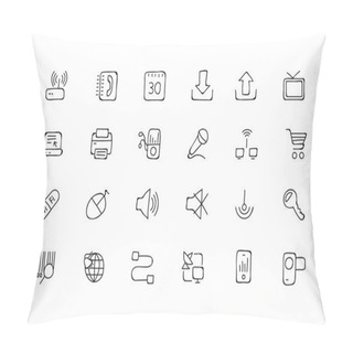 Personality  Communication Hand Drawn Vector Icons 2 Pillow Covers
