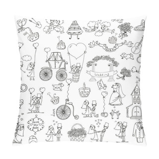 Personality  Doodle Wedding Set Pillow Covers