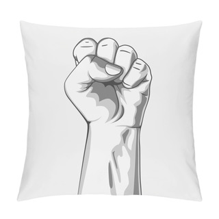 Personality  Clenched Fist. Black And White Pillow Covers