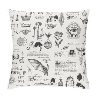Personality  Abstract Seamless Pattern With Sketches And Notes Pillow Covers