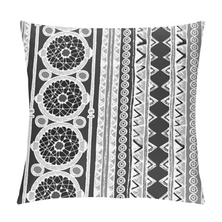 Personality  Ethnic Vertical Pattern With Lines And Zigzags Pillow Covers