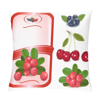 Personality  Red Label With Berries. Pillow Covers