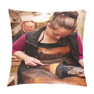 Personality  Shoemaker Working In A Workshop Pillow Covers