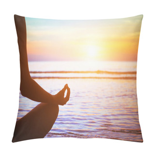 Personality  Yoga Practicing At Sunset Pillow Covers