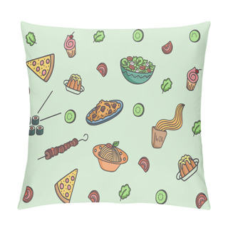 Personality  Cartoon Vector Food Pattern Pillow Covers