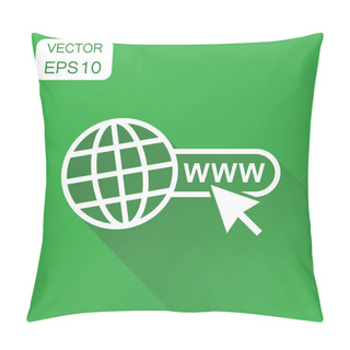 Personality  Go To Web Icon. Business Concept Network Internet Search Pictogr Pillow Covers