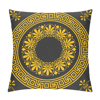 Personality  Vector Traditional Vintage Gold Greek Ornament (Meander) Pillow Covers