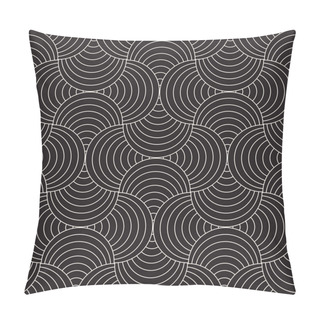 Personality  Vector Seamless Rounded Lines Pattern. Abstract Geometric Background Design. Circular Geometric Tiling Lattice Pillow Covers