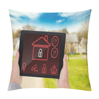 Personality  Businesswoman Holding Digital Tablet Pillow Covers