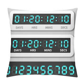 Personality  Blue Glowing Digital Numbers - Countdown Timer Pillow Covers