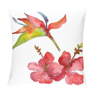 Personality  Flowers Isolated On White. Watercolor Background Illustration Set.  Pillow Covers