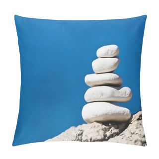 Personality  Stone Stack Balance, Adriatic Coast Croatia Pillow Covers