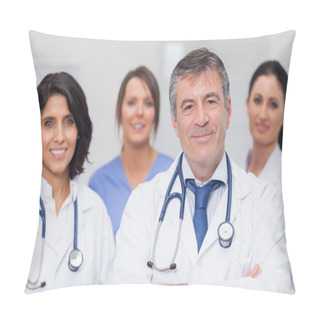 Personality  Two Doctors And Two Nurses Smiling Pillow Covers