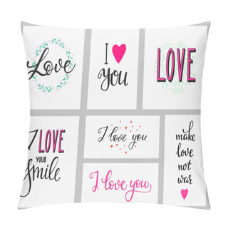 Personality  Romantic Love Inspiration Lettering Set Pillow Covers