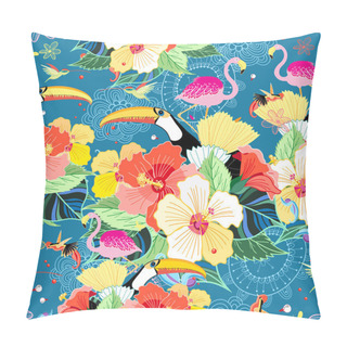 Personality  Tropical Pattern With Birds Pillow Covers