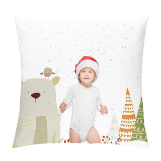 Personality  Baby In Santa Hat Pillow Covers