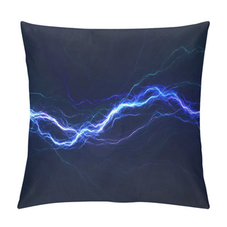 Personality  Blue Electric Lighting, Abstract Electrical Background Pillow Covers
