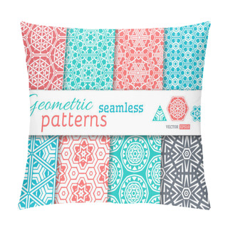 Personality  Set Of Seamless Geometric Patterns.  Pillow Covers