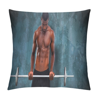 Personality  Fit Man Lifting Barbell Pillow Covers