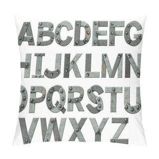 Personality  Alphabet - Letters From Rusty Metal With Rivets Pillow Covers