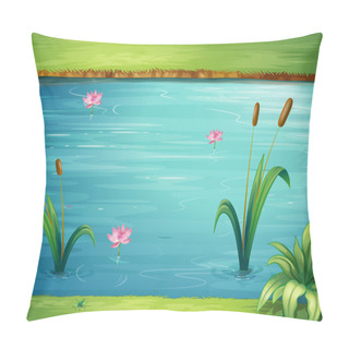 Personality  A River And A Beautiful Landscape Pillow Covers
