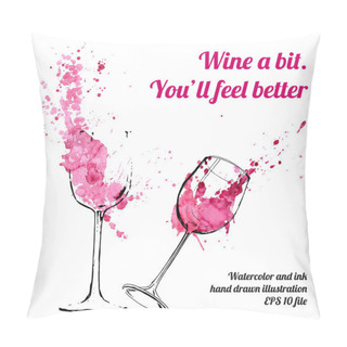 Personality  Wine Glass With Splashes Pillow Covers