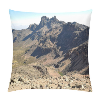 Personality  The Volcanic Landscapes Of Mount Kenya, Kenya Pillow Covers