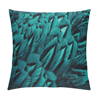 Personality  Blue Pheasant Feathers With A Visible Texture. Background Pillow Covers