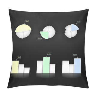 Personality  Set Of Vector Diagram And Pie Charts Pillow Covers