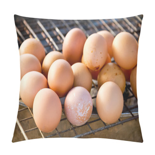 Personality  Egg Grill On Stainless Mesh With Focus On Foreground Thai Food I Pillow Covers