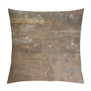 Personality  Top View Of Old Shabby Wooden Tabletop Background Pillow Covers