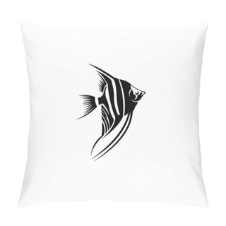 Personality  Singe Aquarium Fish Icon From The Sea,logo Aquarium Ornamental Fish Pillow Covers
