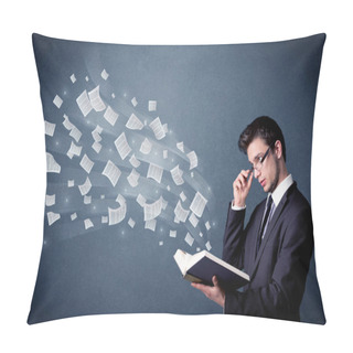 Personality Young Man Holding Book  Pillow Covers