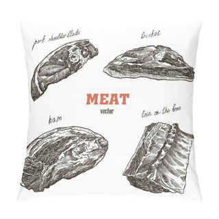 Personality  Meat Products Sketches Pillow Covers